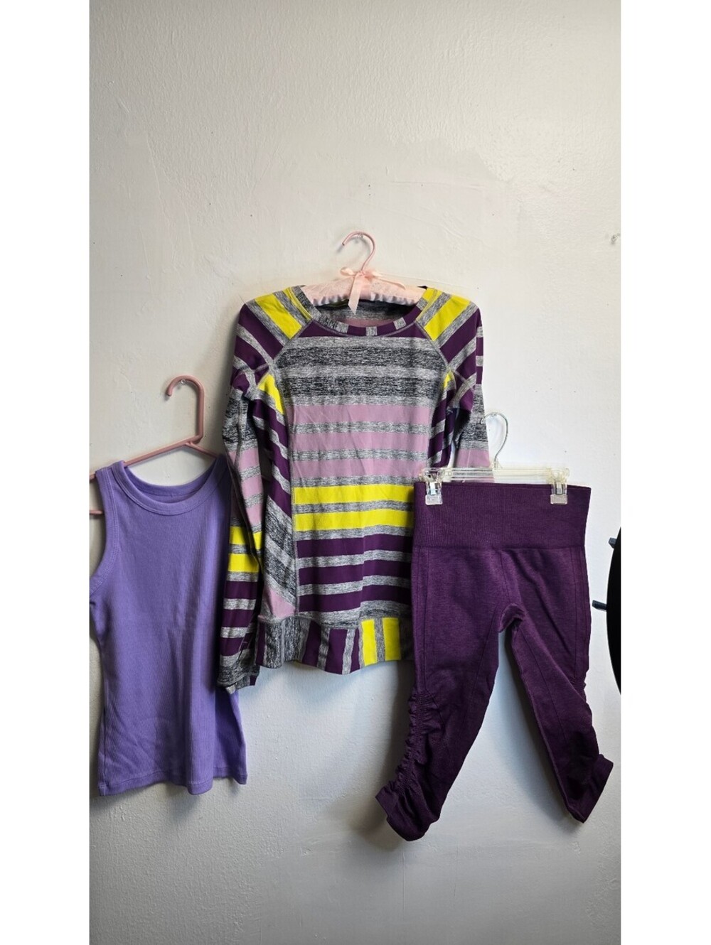 Lululemon 3 Piece Activewear Lot Purple Size 4 Girls 10-12